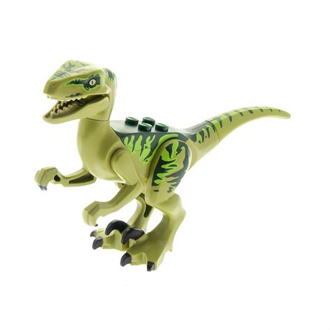 1 X Lego System Tier Dino Raptor Charlie Olive Grün Jurassic World Dino Raptor Dinosaurier Set