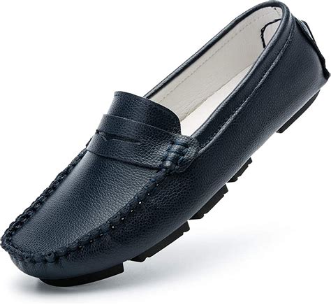 Womens Penny Slip On Loafers Leather Driving Shoes