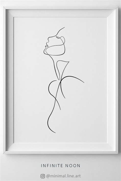 Minimalist Silhouette Girl Abstract Naked Woman Print Female Nudity