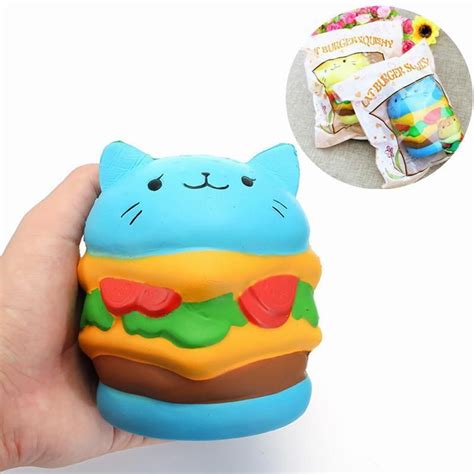 Squishy Cat Hamburger Burger 10cm Slow Rising With Packaging Collection