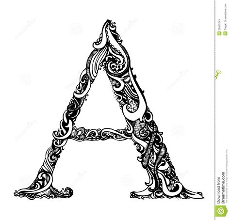 Capital Letter A Calligraphic Vintage Swirly Royalty Free Stock Photo