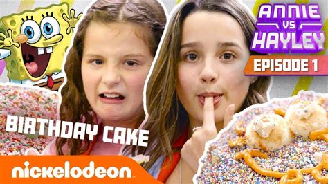 Annie And Hayley Leblanc Make Spongebobs Birthday Cake 🎂 Annie Vs