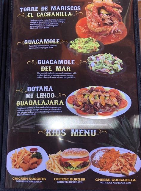 Menu At Bonito Guadalajara Mexican Restaurant Bullhead City