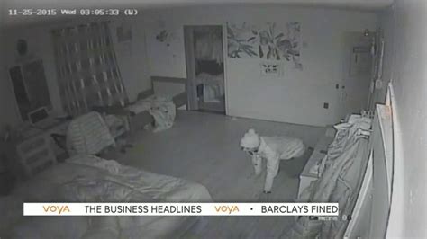 terrifying video shows alleged burglar creeping around home while residents sleep abc news