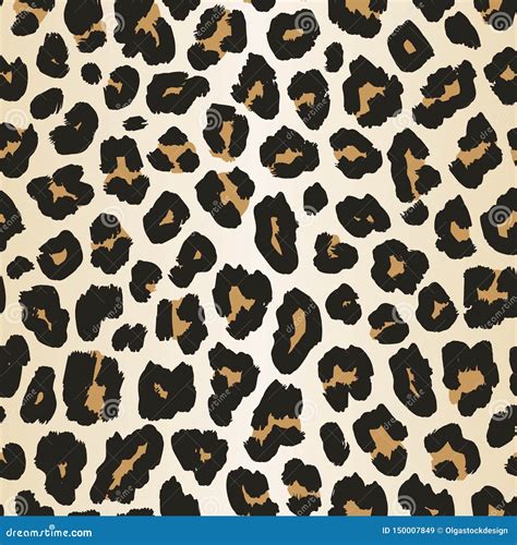 Leopard Print Pattern Vector Seamless Background Realistic Animal