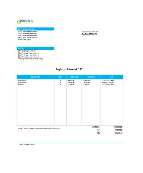 Proforma Invoice In South Africa Definition Sample And Creation