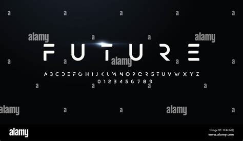 Future Style Font Bold Letters And Numbers Futuristic Design Type For