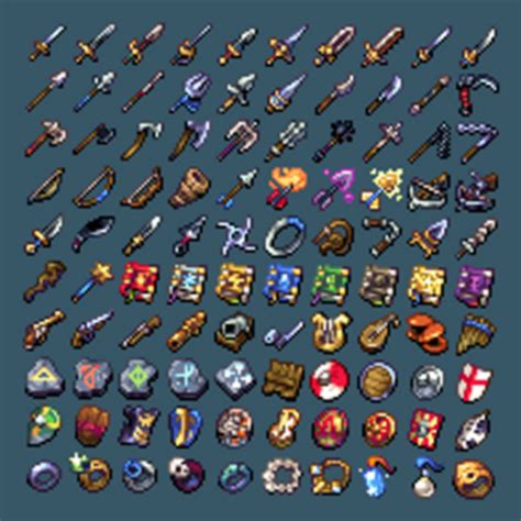 Pixel Fantasy RPG Icons Weapons 16x16 By Thomas Feichtmeir Cyangmou