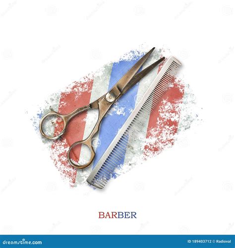 Hairdressing Scissors And Comb On Vintage Background Colors Of