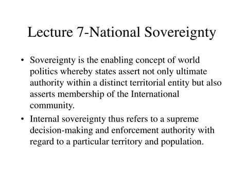 Ppt Lecture 7 National Sovereignty Powerpoint Presentation Free