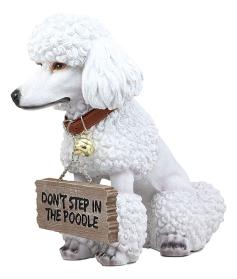 Ebros Realistic White French Poodle Dog Fifi Welcome Greeter Statue