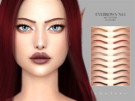 The Sims Resource Eyebrows N63 Eyeliner Eyeshadow Thin Eyebrows