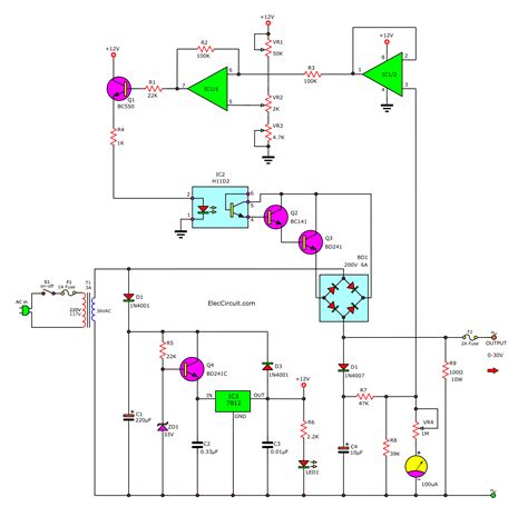 From the circuit diagram i have r7 is the only component connected in the return loop. AC variable power supply, 0-30V 3A