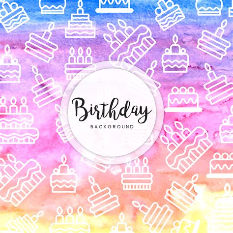 Watercolor Happy Birthday Background Watercolor Color Colorful