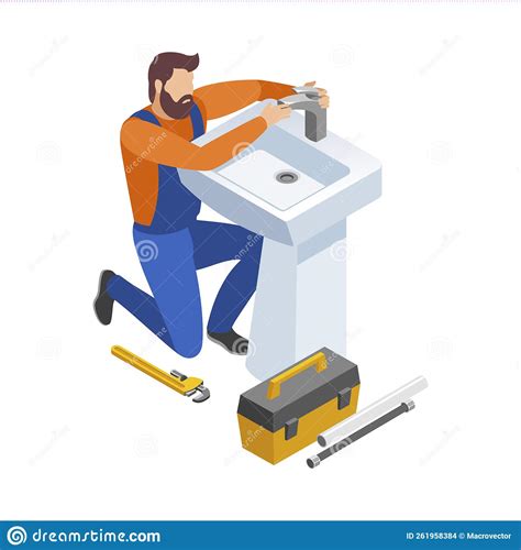 Home Repairman Isometric Composition Stock Vector Illustration Of