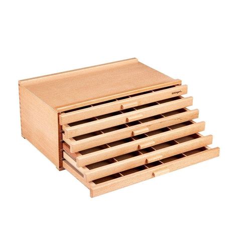 Kingart Studio Wooden Artist Storage Box 6 Drawer Designed Storage