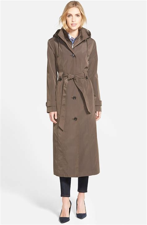 London Fog Long Single Breasted Trench Coat With Inset Bib Online Only