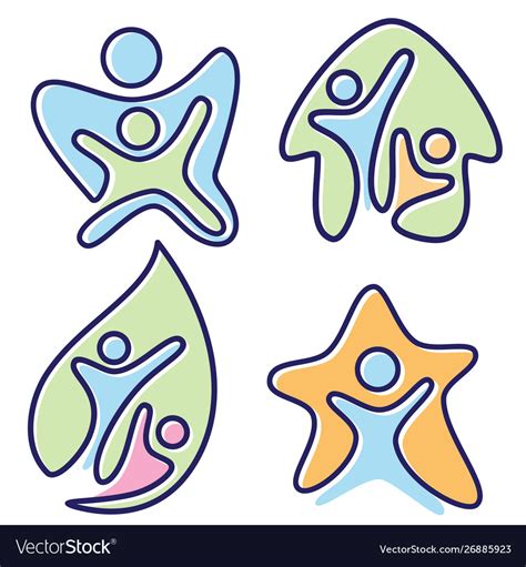 Set Colorful Pictograph Icon People Royalty Free Vector