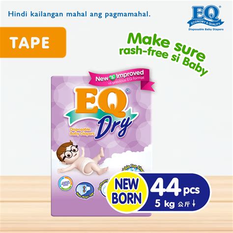 Eq Dry Newborn 0 5 Kg 44 Pcs X 1 Pack 44 Pcs Tape Diapers