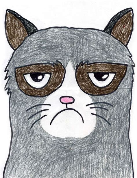Draw Grumpy Cat Art Projects For Kids Cat Art Cat Drawing Tutorial