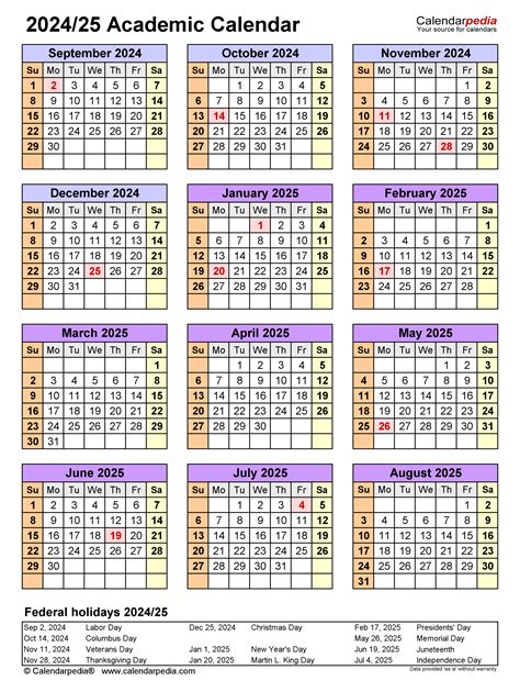 Academic Calendars 20242025 Free Printable Pdf Templates Two Year For