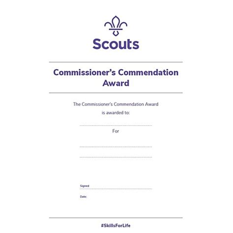 Commissioners Commendation Award Certificate X 10 Leaders