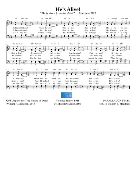 Hes Alive Sheet Music