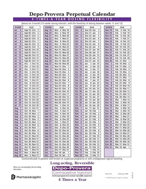 Depo Provera Calendar 2021 Printable Best Calendar Example