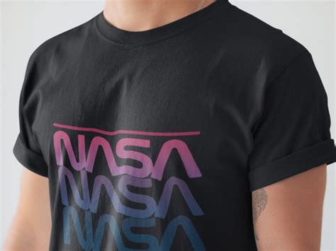 Nasa T Shirt 80s Vintage Repeating Nasa Worm Logo Nasa Clothes