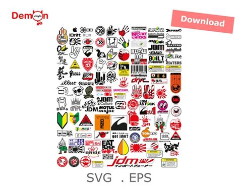 Jdm Vol 1 10 Svg Eps Vdub Car Stickers Decal Cutting Files Etsy