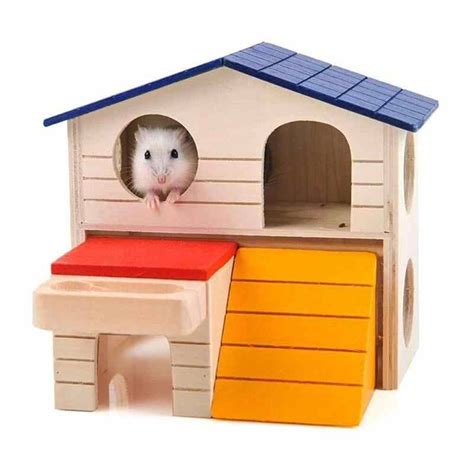 Two Story Hamster House Made Of Wood · Dondepiso In 2021 Hamster