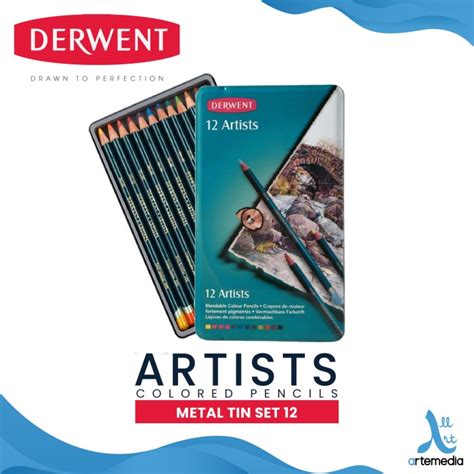 Jual Pensil Warna Derwent Artists 12 Pencil Color Metal Tin Set