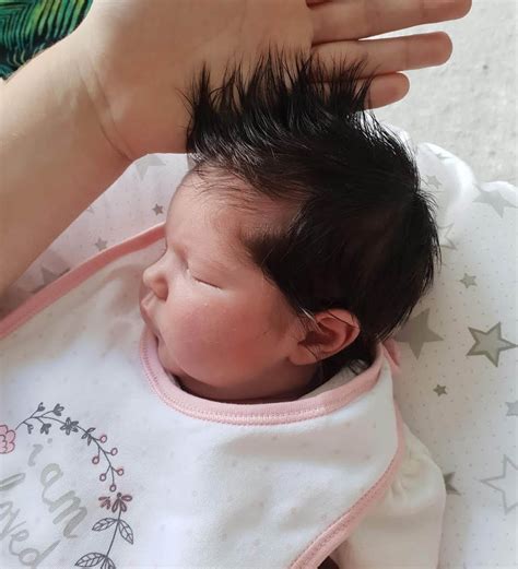 Adorable Photos Of Babies Born With Full Heads Of Hair Sent In By