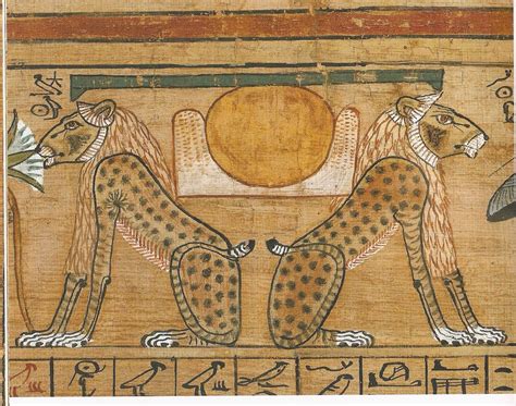 Egyptian Book Of The Dead Detail Lion Cheetahs Are Yesterday And