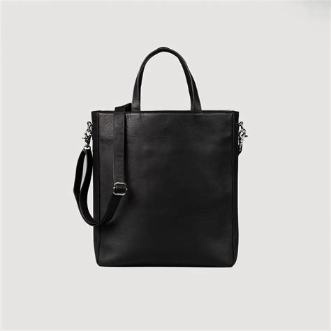 The Poet Black Leather Tote Bag For Men And Women The Jacket Maker
