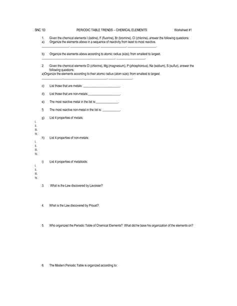 9 periodic trends worksheet templates are collected for any of your needs. Periodic Table Webquest Answer Key Part 1 | Cabinets Matttroy