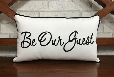 30 Off Be Our Guest Embroidered Pillow Guest Room Pillow Etsy