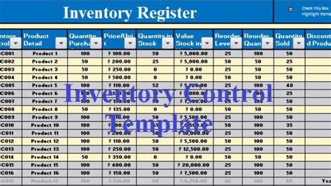 Small business is a tough business. Download Inventory Control Excel Template - Exceldatapro ...