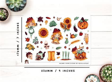 Autumn Things Fall Planner Stickers Digital Fall Planner Stickers
