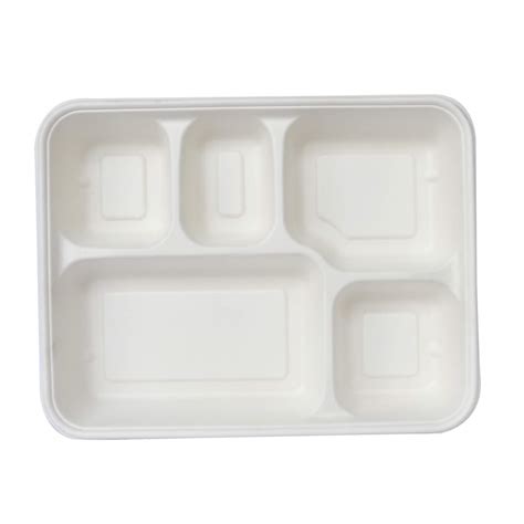 Vc Biodegradable Disposable Square Partition Plates White Pack Of 12