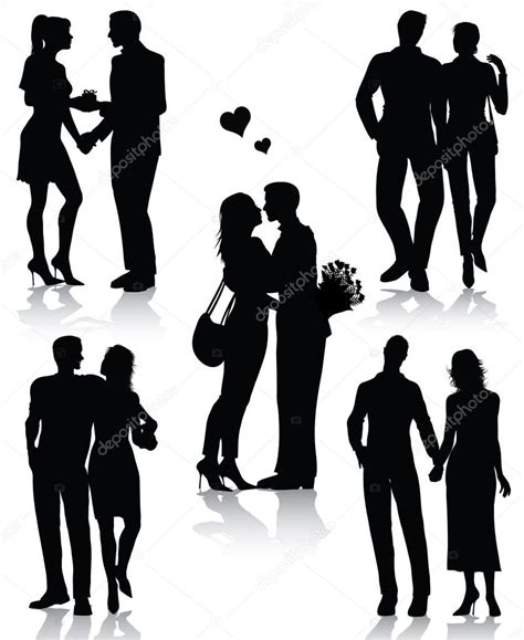 romantic couples silhouettes romantic couples silhouettes — stock vector © deryadraws 4731264