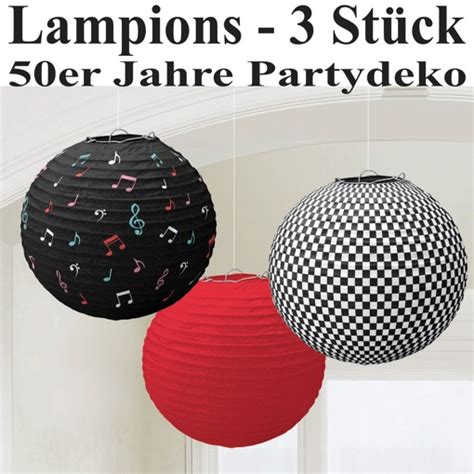 lampions 50er jahre rock and roll partydekoration mottoparty fifties rock and roll