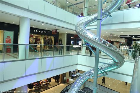 Chinese Shopping Mall Builds A Giant Slide Daily Mail Online