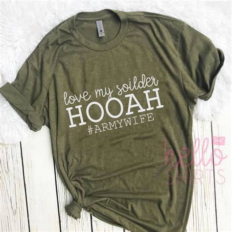 Hooah Shirt Military Wife Shirt Military Girlfriend Etsy