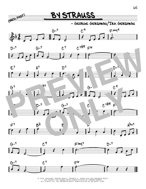 By Strauss Sheet Music George Gershwin Real Book Melody And Chords
