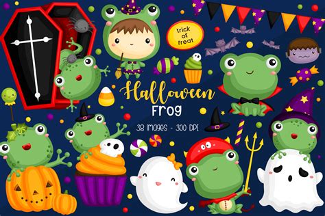 Halloween Frog Clipart Graphic By Inkley Studio · Creative Fabrica