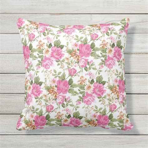 Vibrant Pink Victorian Rose Throw Pillow In 2021 Pink