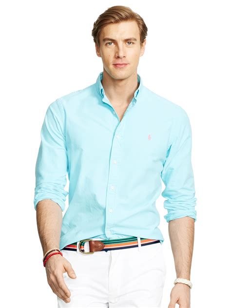 Standard price $98.50sale price select colors from $69.99. Polo Ralph Lauren Slim Fit Oxford Shirt in Blue for Men - Lyst