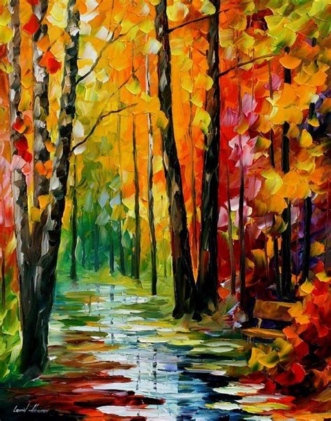 Autumn Forest Fine Art Scene Painting On Canvas By Leonid Etsy Art