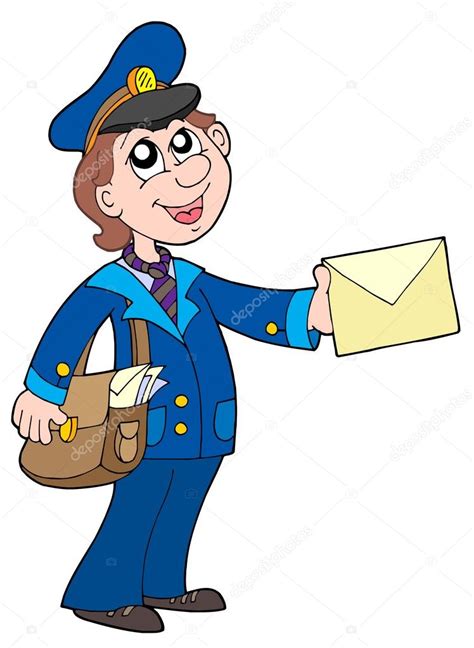Cute Postman With Letter — Stock Vector © Clairev 2149387